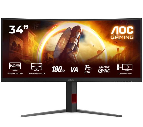 AOC - 34 inča CU34G4 UWQHD 3440x1440 Fast VA 180 Hz zakrivljeni gaming monitor _0