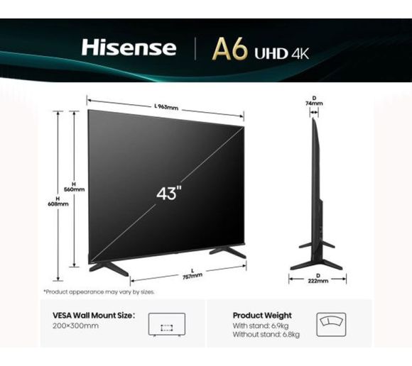 HISENSE - 43 inča 43A6Q 4K UHD Smart TV _3