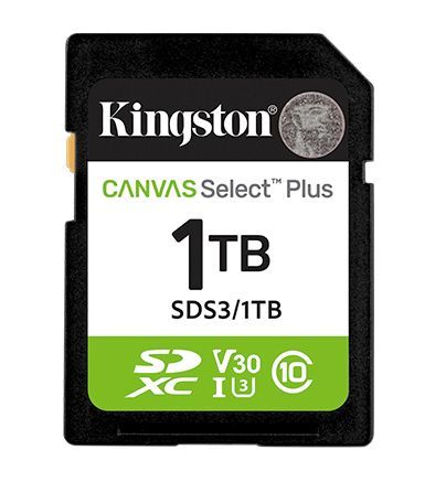 Kingston - SD Card 1TB, Canvas Select Plus, SDHC Class10 UHS-1 U3 V30, up to 150MB/s read_0