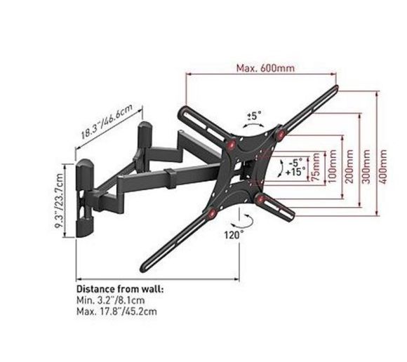 BARKAN - BM464 LCD TV zglobni zidni nosač od 13 do 90 inča _8