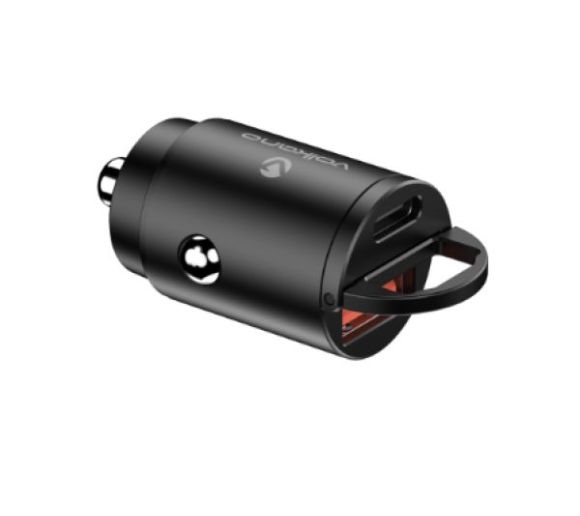 USB auto punjač Volkano Obscurix Series VK-8007-BK 30W USB-A + USB-C_0