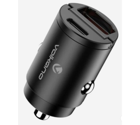 USB auto punjač Volkano Obscurix Series VK-8007-BK 30W USB-A + USB-C_2