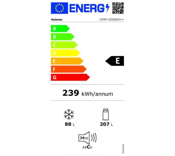 Kombinovani frižider HEINNER HCNF-V291BKE++ 294l/NoFrost/60x186/Crni_2