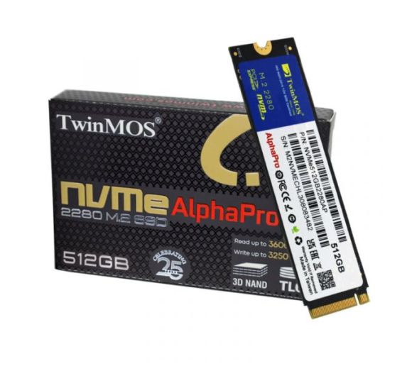 SSD M.2 NVMe TwinMOS 512GB, 3600MBs/3250MBs NVMe512GB2280AP_0