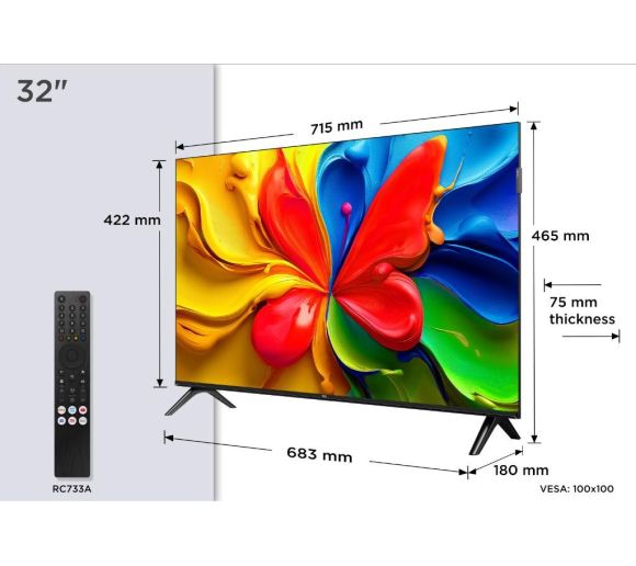 TCL - Televizor TCL 32S4K/QLED/32"/HD/60Hz/Google TV/crna_0