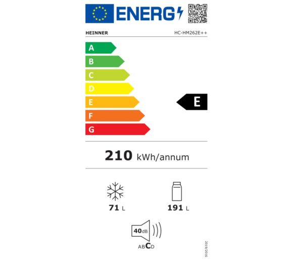 Kombinovani frižider HEINNER HC-HM262E++ 260l/55x180/beli_2