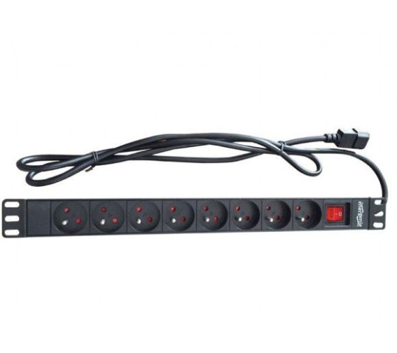 Kabl 230V razvodni PDU panel 19"/1U sa 8 utičnih mesta,1.8m C14 (PDU-8SP-1U-C14)_0