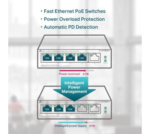 TP-Link - LAN Switch TP-LINK TL-SF1005LP 10/100 5port (4 PoE)_5