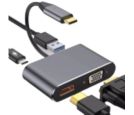 Stars Solutions - Adapter Stars Solutions USB-C na HDMI/VGA/USB/PD sivi_small_0