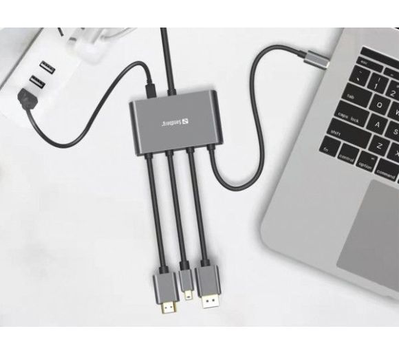 Kabl-display HUB Sandberg All-In-One USB C/DP/m DP/HDMI - HDMI 2m 509-21_2