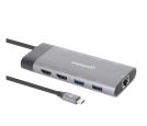Manhattan - Docking station Manhattan 130714 10in1 USB-C - 2xHDMI/5xUSB/LAN/PD 100W_small_1