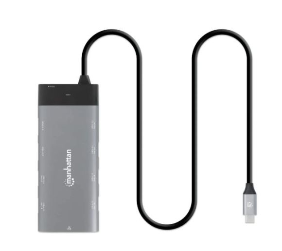 Manhattan - Docking station Manhattan 130714 10in1 USB-C - 2xHDMI/5xUSB/LAN/PD 100W_3