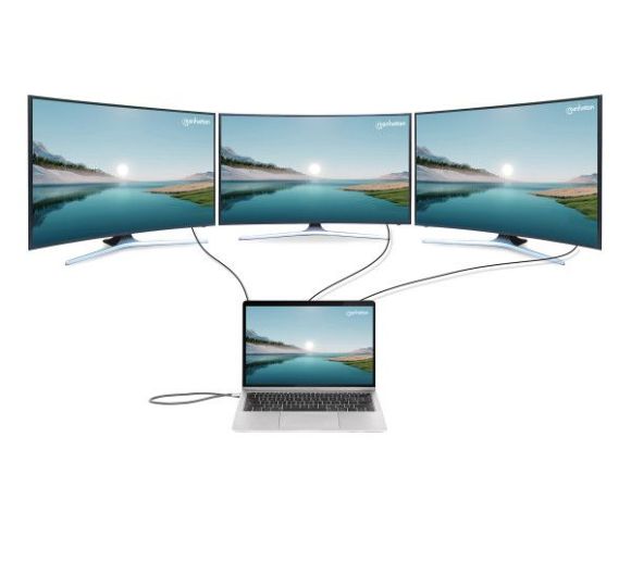 Manhattan - Docking station Manhattan 12in1 USB-C 100W-2xHDMI/DP/GLAN/3xUSB/USB-C 190305_3