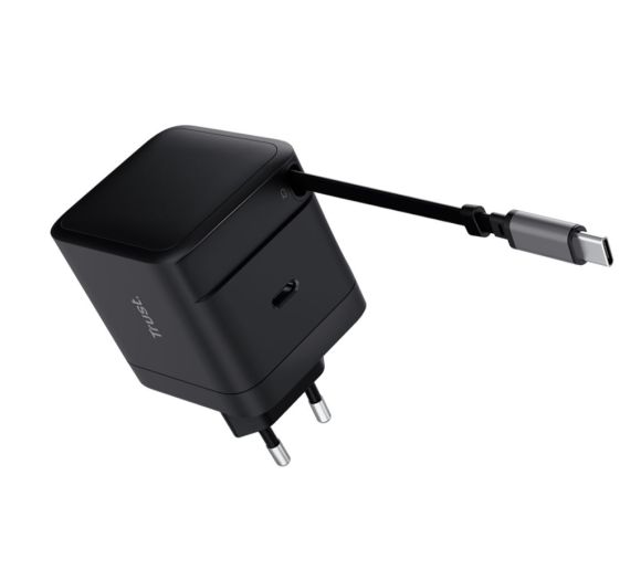 Trust - Punjac TRUST MAXO 65W RTRCT/2x USB-C/rectractable/0.67m/laptop/tablet/smartphone/crna_0