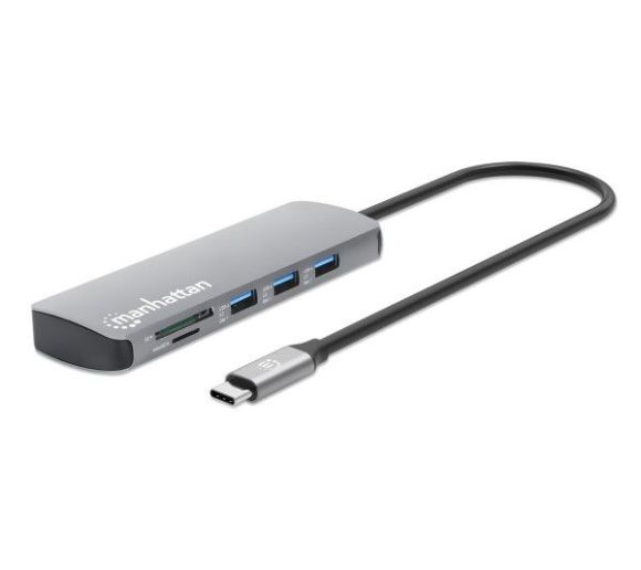 Manhattan - Docking station Manhattan 190459 9in1 USB-C - 1xHDMI/5xUSB/LAN/CR/PD 100W_0