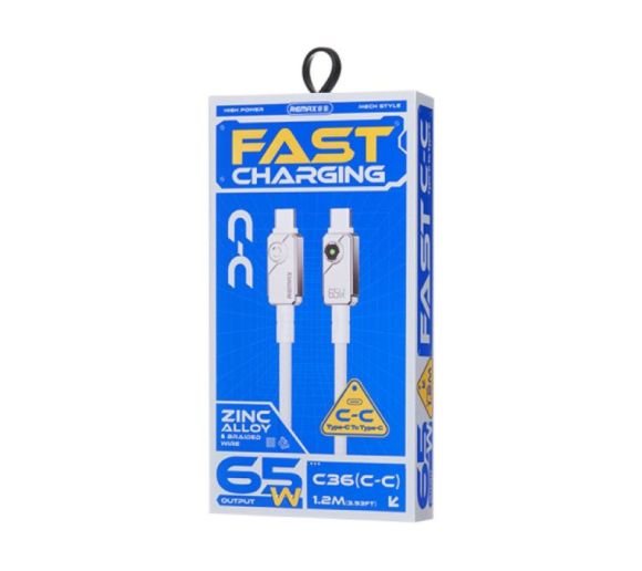 Kabl Swift Fast charging braided data cable 1.2M C36 65W(C-C) beli _2