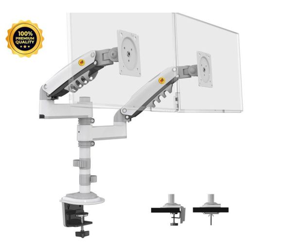 H180 stoni nosač za dva monitora beli 17-27 inča _1