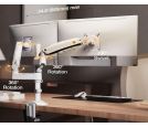 H180 stoni nosač za dva monitora beli 17-27 inča _small_2