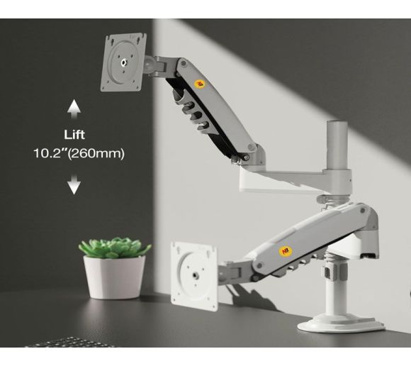 H180 stoni nosač za dva monitora beli 17-27 inča _3
