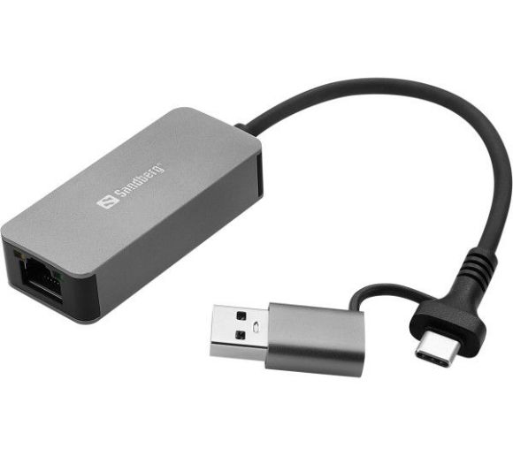 USB adpater Sandberg 136-68 USB-C/A na RJ-45 Gigabit_0