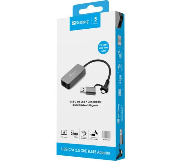 USB adpater Sandberg 136-68 USB-C/A na RJ-45 Gigabit_3