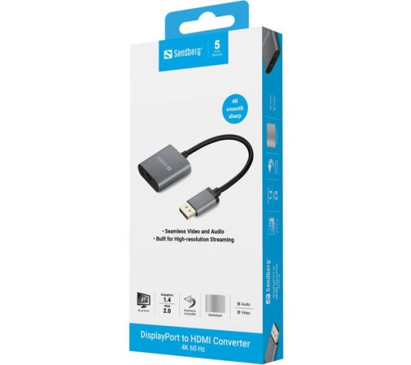 Adapter Sandberg DisplayProt 1.4- HDMI M/F 2.0 4K 509-19_2