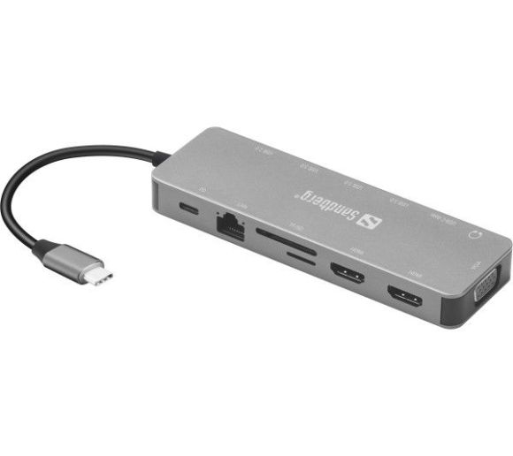 Docking station Sandberg 13in1 USB-C - 2xHDMI/VGA/LAN/3xUSB 3.0/USB C 136-45_1