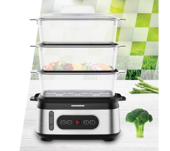 Aparat za kuvanje na pari HEINNER HSA-D950SS 3 posude/1,5l/950W_2