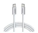 Zolo USB tip-C kabl M/M 1m, za Apple, super brzo punjenje 240W/480Mbps, pleteni, beli _small_5