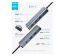 USB-C Data Hub, 8u1, Triple Display, PD 85W doking stanica siva _small_0