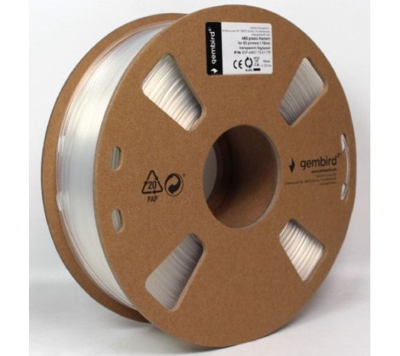 Gembird - 3DP-ABS1.75-01-TR ABS Filament za 3D stampac 1.75mm, kotur1KG Transparent_1