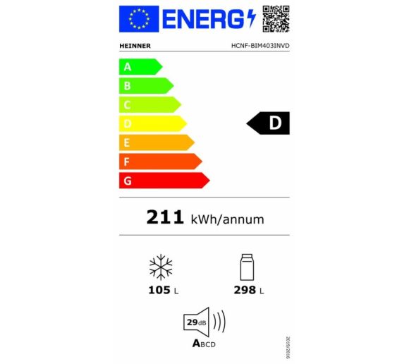 Kombinovani frižider HEINNER HCNF-BIM403INVD/No Frost/inverter/ugradni/69x195,3_1