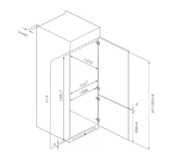 Kombinovani frižider HEINNER HCNF-BIM403INVD/No Frost/inverter/ugradni/69x195,3_2