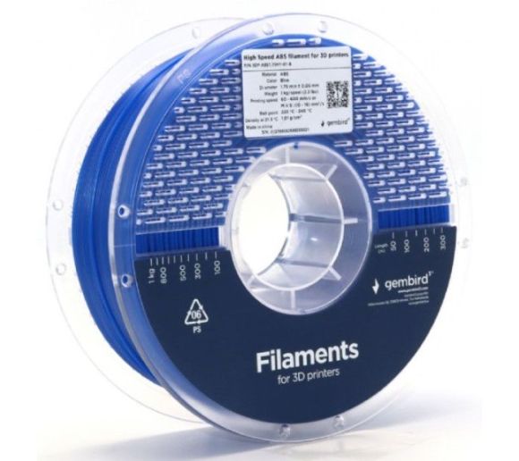 Gembird - 3DP-ABS1.75HY-01-B ABS filament velike brzine za 3D stampac 1.75mm, kotur 1KG BLUE_3