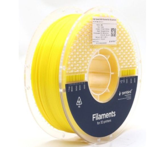 Gembird - 3DP-ABS1.75HY-01-Y ABS filament velike brzine za 3D stampac 1.75mm, kotur 1KG YELLOW_0