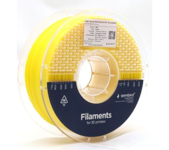 Gembird - 3DP-ABS1.75HY-01-Y ABS filament velike brzine za 3D stampac 1.75mm, kotur 1KG YELLOW_2