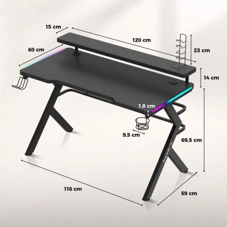 Huzaro -  Hero 5 RGB Crni Gaming sto_5