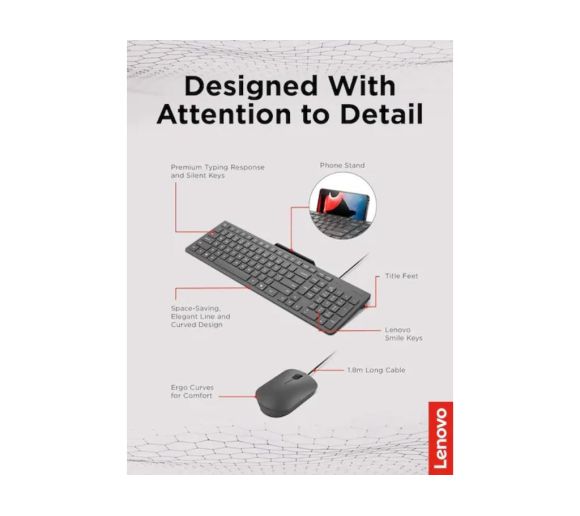 Lenovo - Tastatura+miš LENOVO Lenovo 310/žicni set/USB-A /SRB/crna_2