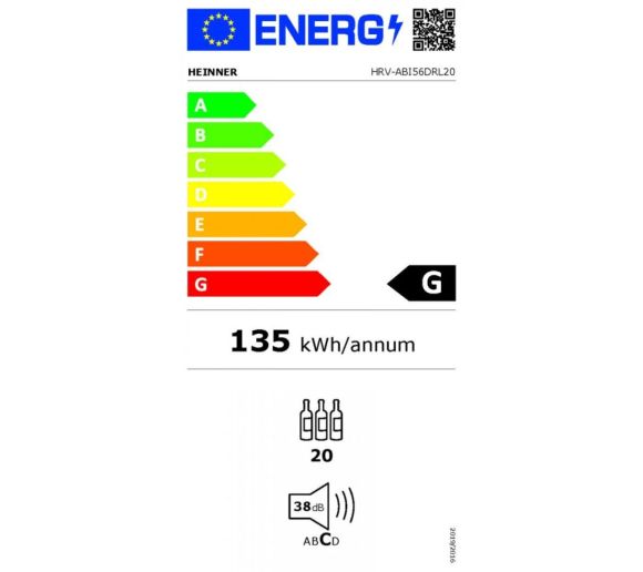 Ugradni vinski frižider HEINNER HRV-ABI56DRL20 /56l/20boca(750ml)/1zona_1