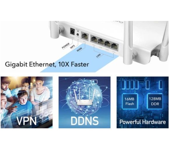 Cudy WR1300 AC1200 Gigabitni Ruter | Dual-Band | Mesh | 4x5dBi |_4