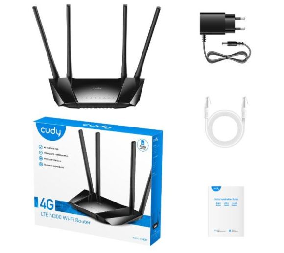 LT400 4G LTE Wi-Fi Ruter | 300Mbps | SIM Slot | 4 Antene |_0