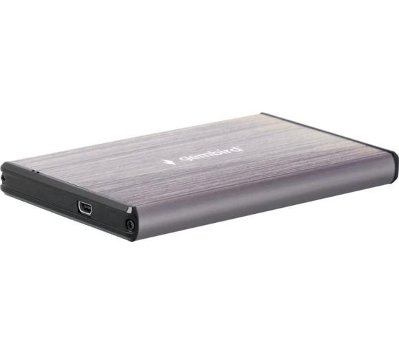 Gembird - HDD/SSD External Enclosure, 2.5``, SATAIII, USB3.0, Brushed aluminium, Light Grey_0