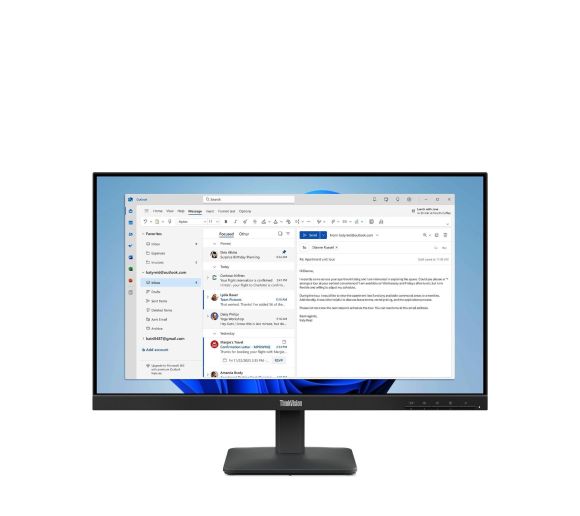 Lenovo - 23.8`` ThinkVision S24-4e(A25238FS0) 1920x1080 Wide 16:9 WLED IPS AG, 1300:1, 100Hz,  6ms GtG (4ms extreme mode), 250cd/m², 178/178, 1xVGA, 1xHDMI 1.4, Raven Black, Tilt, VESA 100x100, 3YW_0