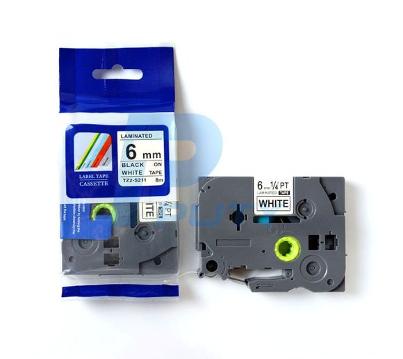 Brother - Kompatibilna Brother TZe-211 Traka 6mm | Crno na Belo |_0