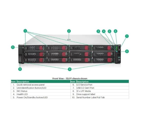 HP - HPE DL380 Gen11 24C 4516Y+ 2.2GHz  64GB 24SFF MR408i-o 4x1Gb 2x 1.2TB SAS 2x1000W  2U Rack 3Y_0