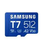 Samsung - MicroSD 512GB, T7, SDXC, UHS-I U3 V30 A2, Read up to 170MB/s, Write up to 130MB/s,  for 4K and FullHD video recording