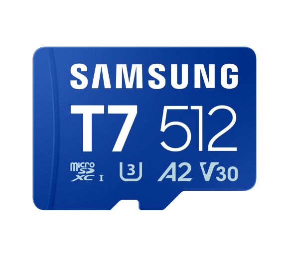 Samsung - MicroSD 512GB, T7, SDXC, UHS-I U3 V30 A2, Read up to 170MB/s, Write up to 130MB/s,  for 4K and FullHD video recording_0