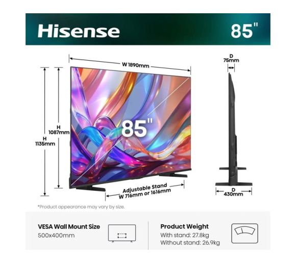 HISENSE - 85 inča 85E7S Hi-QLED 4K UHD Smart TV _7