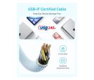 Zolo USB tip-C kabl M/M 1.8m, za Apple, super brzo punjenje 240W/480Mbps, pleteni, crni _small_0