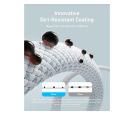 Zolo USB tip-C kabl M/M 1.8m, za Apple, super brzo punjenje 240W/480Mbps, pleteni, crni _small_1